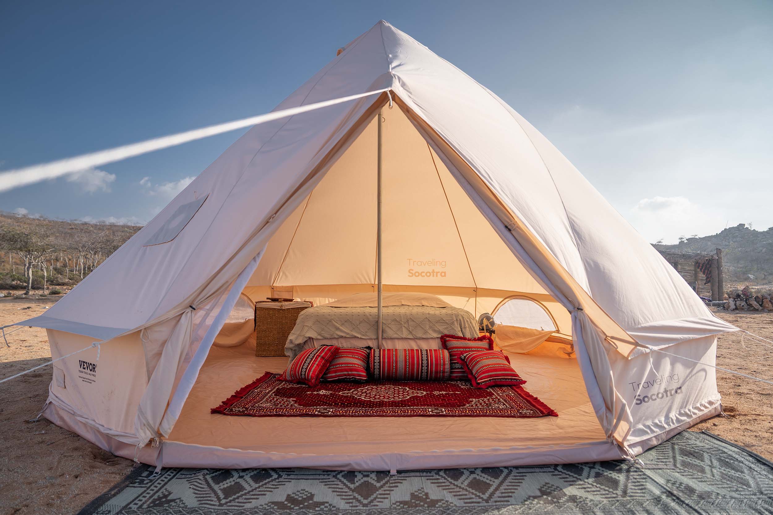 Luxury tent inside glamping Traveling Socotra